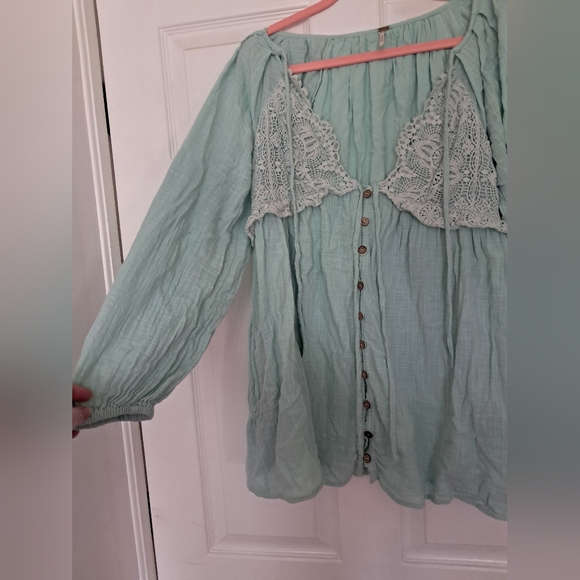 Free People Summer Struttin' Mini in Aqua Teal Size L - Picture 3 of 13